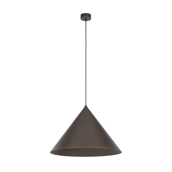Suspension métal Ø 50 cm rond H : max 170 cm Brun E27