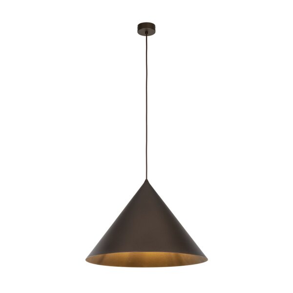 Suspension métal Ø 50 cm rond H : max 170 cm Brun E27