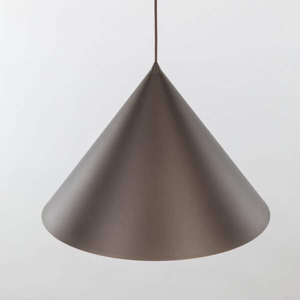 Suspension métal Ø 50 cm rond H : max 170 cm Brun E27