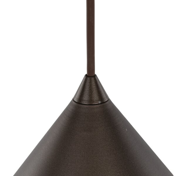 Suspension métal Ø 50 cm rond H : max 170 cm Brun E27