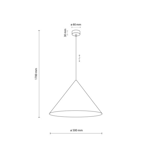 Suspension métal Ø 50 cm rond H : max 170 cm Brun E27