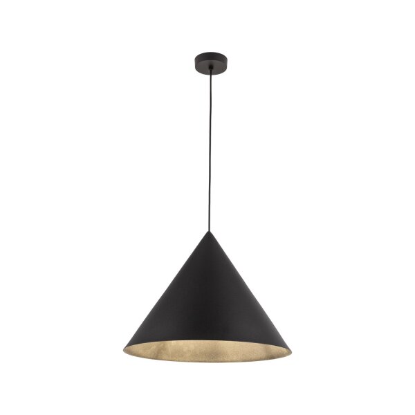 Lampe à suspendre métal noir Ø 50 cm grand E27 abat-jour conique