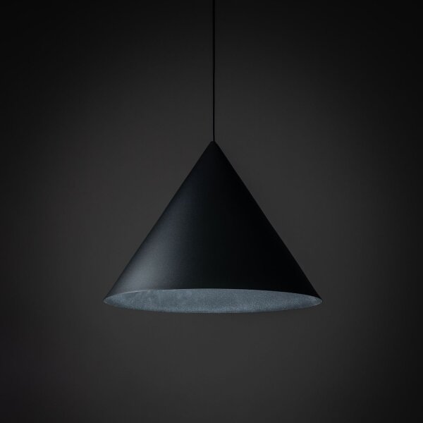 Lampe à suspendre métal noir Ø 50 cm grand E27 abat-jour conique