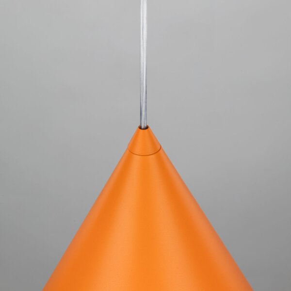 Suspension métal Ø 25 cm H : 160 cm réglable Orange E27
