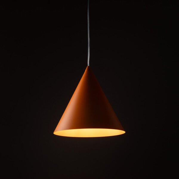Suspension métal Ø 25 cm H : 160 cm réglable Orange E27