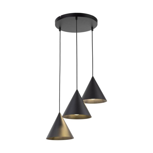 Lampe à suspendre noire ajustable 3 flammes E27 Ø 42 cm CODY