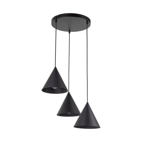 Lampe à suspendre noire ajustable 3 flammes E27 Ø 42 cm CODY