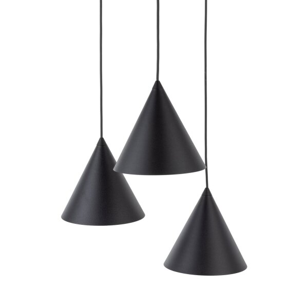 Lampe à suspendre noire ajustable 3 flammes E27 Ø 42 cm CODY