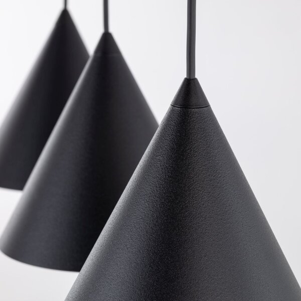 Lampe à suspendre 3 flammes Noir L : 75 cm E27 Rétro Métal