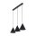 Lampe à suspendre 3 flammes Noir L : 75 cm E27 Rétro Métal