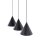 Lampe à suspendre 3 flammes Noir L : 75 cm E27 Rétro Métal
