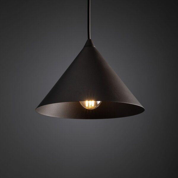 Lampe à suspendre brune Ø 19 cm H : max. 155 cm réglable métal E27