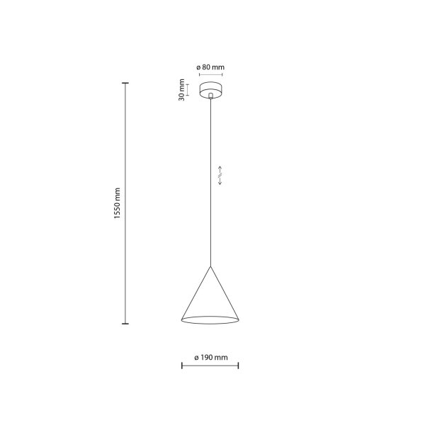 Hängelampe Metall Ø 19 cm H: max. 155 cm verstellbar E27 Mint