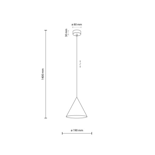 Suspension métal Ø 19 cm ajustable Orange E27
