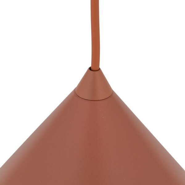 Suspension métal Ø 19 cm H : max. 155 cm Rouge E27 Retro