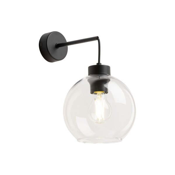 Wandlampe Kugel Schirm Glas E27 H: 28 cm B: 18 cm KALETE