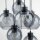 Suspension verre fumé 7x E27 ajustable Abat-jour sphérique