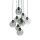 Pendelleuchte Rauchglas Metall H: max. 140 cm 9x E27