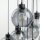 Pendelleuchte Rauchglas Metall H: max. 140 cm 9x E27