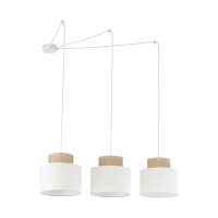 Lampe à suspendre réglable tissu jute L :...