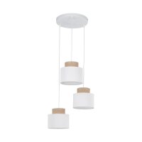 Suspension r&eacute;glable tissu jute H : max. 1,1 m 3x E27