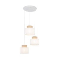 Pendelleuchte verstellbar Stoff Jute H: max. 1,1 m 3x E27