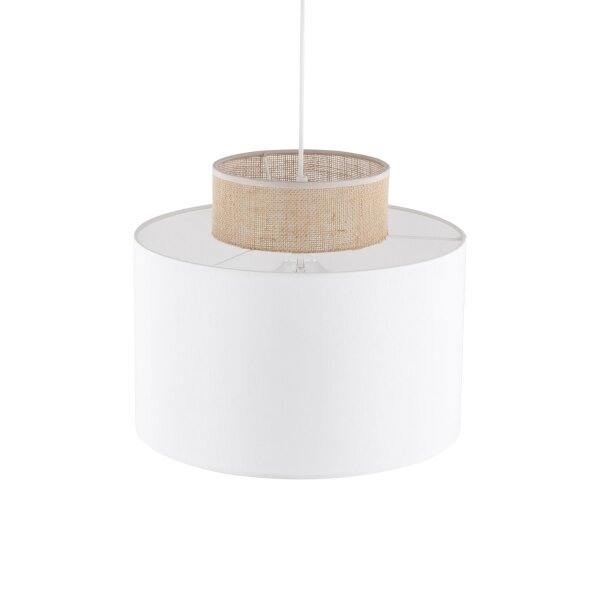 Suspension Tissu Jute E27 Ø 38 cm H : max. 1,7 m Blanc Naturel
