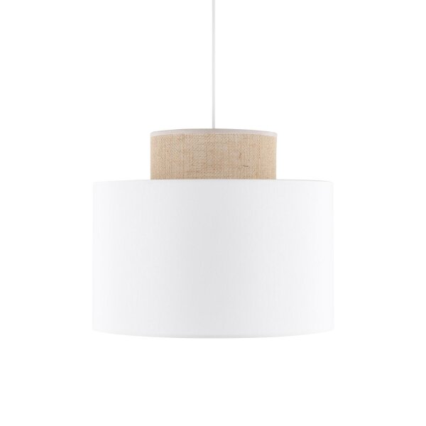 Suspension Tissu Jute E27 Ø 38 cm H : max. 1,7 m Blanc Naturel