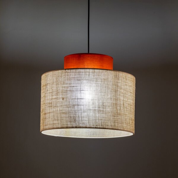 Lampe à suspendre ronde Ø 38 cm H : max. 170 cm E27 Jute Tissu