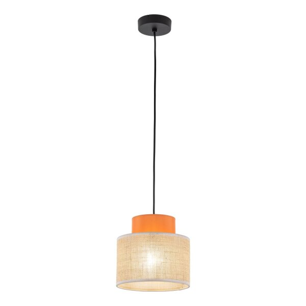 Lampe à suspendre ronde Ø 20 cm H : max. 160 cm Rétro Jute Tissu E27