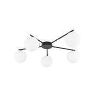 Deckenleuchte Schwarz Weiß L: 67 cm G9 5-flammig...