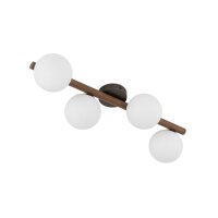 Deckenleuchte Glas Metall Holz 65 cm lang Wei&szlig;...