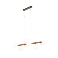 Hängelampe Holz Metall Glas L: 90 cm H: max. 125 cm...