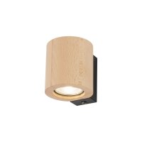 Wandlampe Holz Metall GU10 H: 8,5 cm klein Downlight
