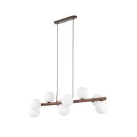 Pendelleuchte Metall Holz Glas L: 117 cm H: max. 125 cm...