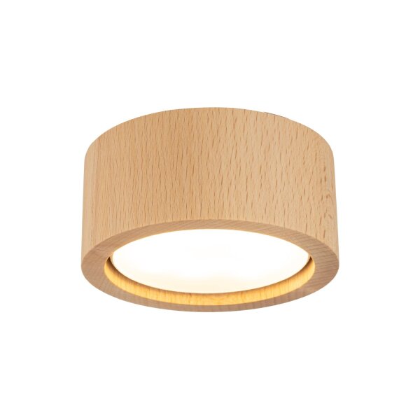 Deckenlampe rund Ø 9,5 cm H: 4,5 cm Aufputz GX53 Holz
