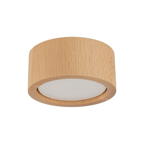 Deckenlampe rund Ø 9,5 cm H: 4,5 cm Aufputz GX53 Holz
