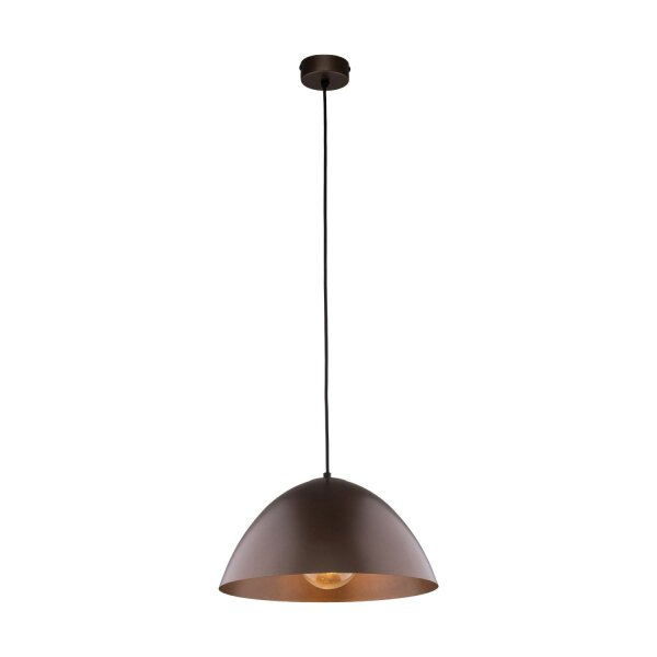 Pendelleuchte Metall Braun Ø 34 cm rund H: max. 165 cm E27