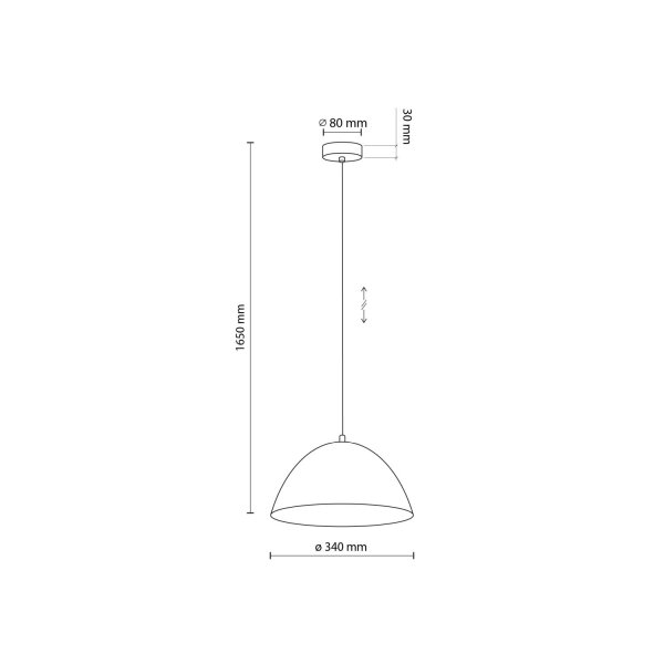 Pendelleuchte Metall Braun Ø 34 cm rund H: max. 165 cm E27