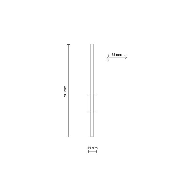 LED Wandlampe indirektes Licht 79 cm hoch Metall Holz 3000 K