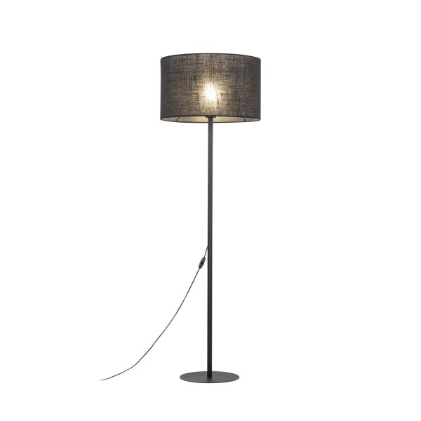 Stehleuchte Schwarz 160 cm Ø 50 cm Metall Stoff E27