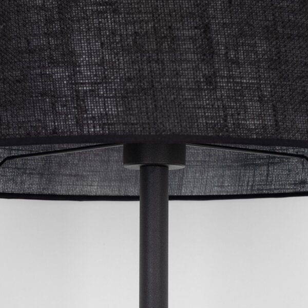 Stehleuchte Schwarz 160 cm Ø 50 cm Metall Stoff E27