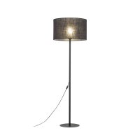 Lampadaire Noir 160 cm Ø 50 cm Métal Tissu E27