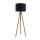 Stehlampe Schwarz 145 cm hoch Dreibein Holz Stoff E27