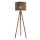 Lampadaire tripode 145 cm petit E27 tissu bois brun Skandi
