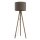 Lampadaire tripode 145 cm petit E27 tissu bois brun Skandi