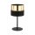 Tischlampe Schwarz Gold 38,5 cm Ø 20 cm H: Stoff Metall E27