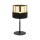 Tischlampe Schwarz Gold 38,5 cm Ø 20 cm H: Stoff Metall E27