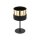 Tischlampe Schwarz Gold 38,5 cm Ø 20 cm H: Stoff Metall E27