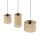 Pendelleuchte 3-flammig Stoff Metall L: 79 cm E27 Boho